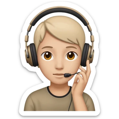 Jamming to music with headphones sticker