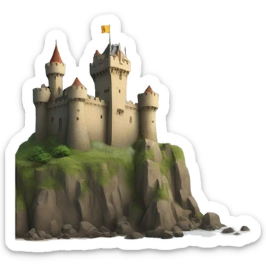 the castle stands on the seashore sticker
