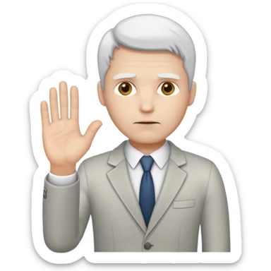 consulting man with hand with white skin sticker