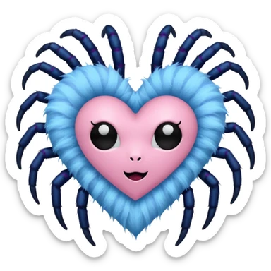 pastel goth heart with pastel spider sticker