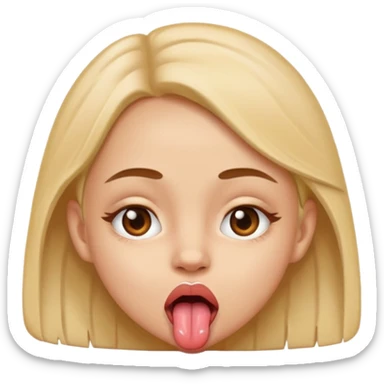 girl naked eye close with tongue sticker