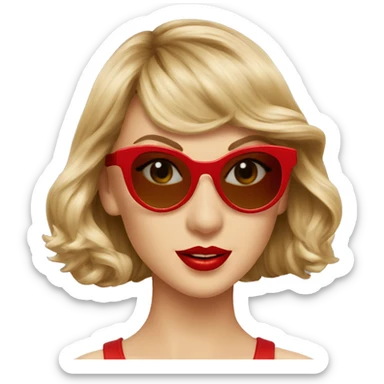 taylor swift red cateye sunglasses sticker