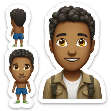 A Brazilian young man with shorts hair sticker