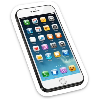 clean smartphone outline with a generic app icon, polished, glossy, 3D look sticker