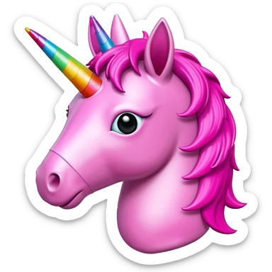   jeff koons style art pink baby unicorn pinata  sticker