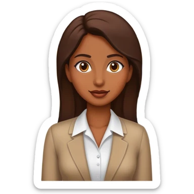 brown lady in real estate job sticker