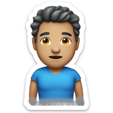 chubby bold male with blue e sticker