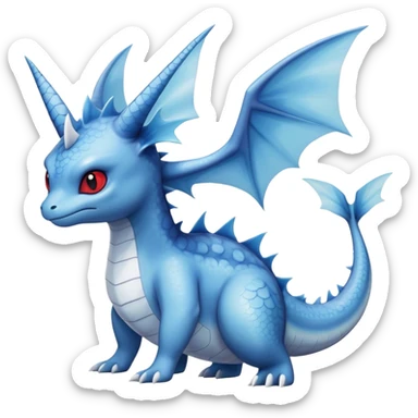 Edgy cool Lapras-Vaporeon-hybrid full body, four legs, red eyes,  sticker