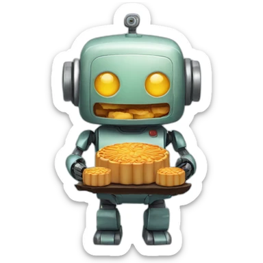 Robot-eat-mooncake sticker