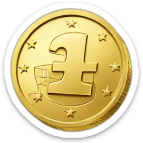 One euro coin sticker