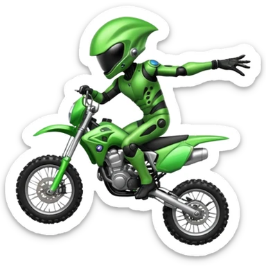 Un ovnie sur jne moto cross qui cabre sticker