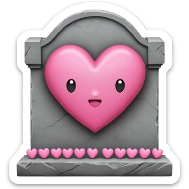 Headstone that says wish i gave a fuck with pink hearts sticker