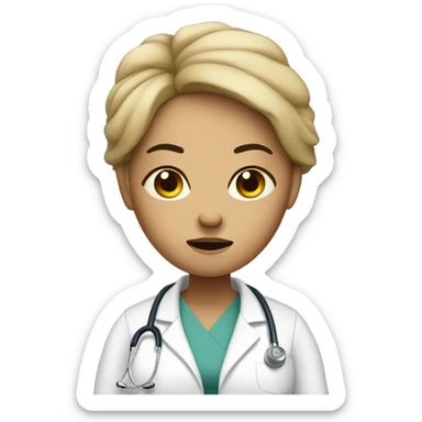 Woman pregnant doctor angry uncomfortable sticker