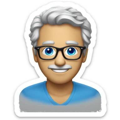 Un maestro con los ojos azules y gafas y con pelo canoso sticker