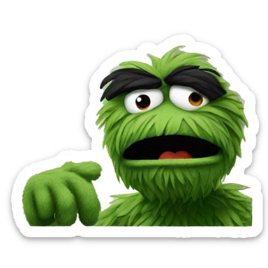 Oscar the grouch mad sticker