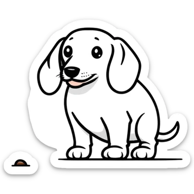 Dachshund pooping sticker