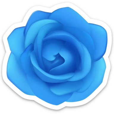 Blue colored rose sticker