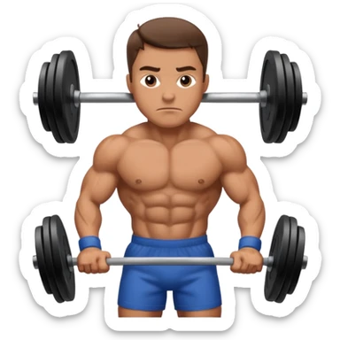 man lifting weights sticker