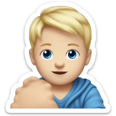 Baby boy with blue eyes and blonde hair  sticker