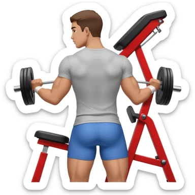 guy working out glutes with shirt on from the backwith machine  sticker