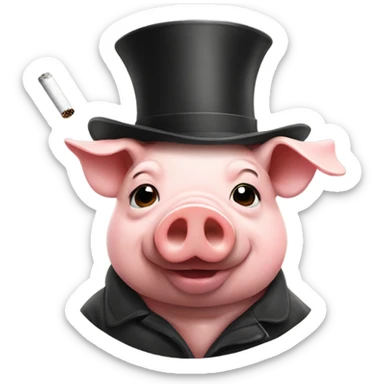 Pig with a cigarette  sticker