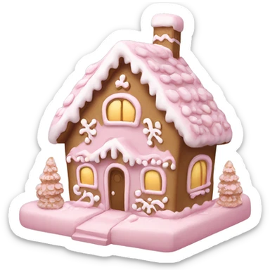 Pale pink gingerbread house  sticker