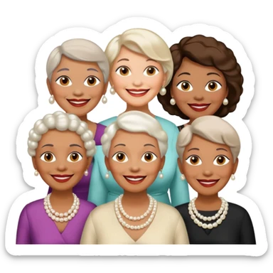 4 older ladies sticker