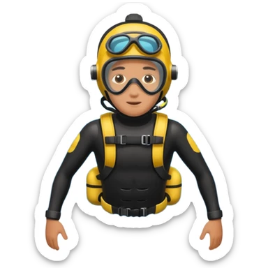 diver man swimming full body with full scuba gear
 sticker