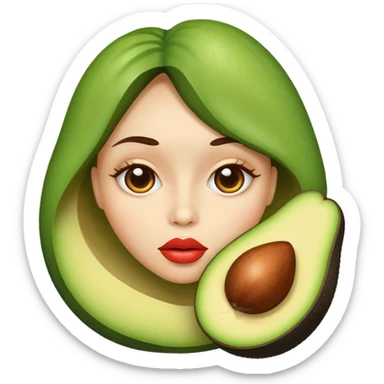 Aguacate con labios grandes sticker