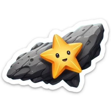 Asteriod emoji make it Falling like a shooting star sticker
