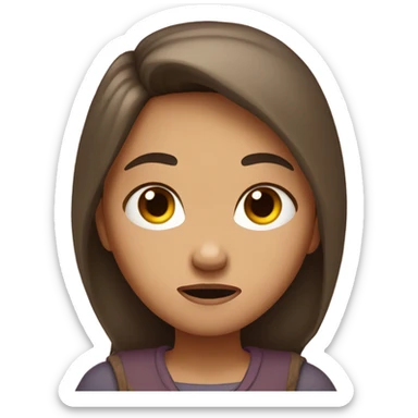 girl with long brown hair and light skin that is mad and with her arm’s crossed  sticker