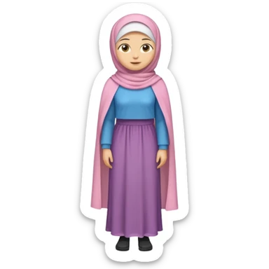 Standing up girl emoji, wearing a hijab. Include the whole body  sticker
