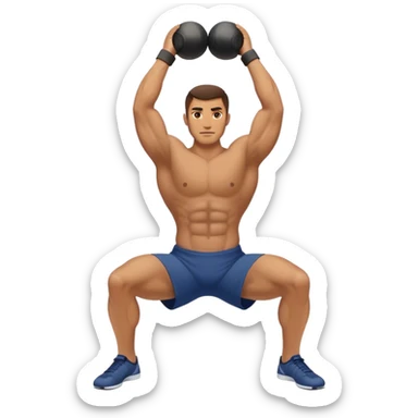man doing kettlebell swings sticker