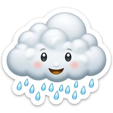 A cute rainy cloud with smile  sticker