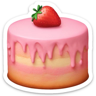 Light pink cake with strawberry on top  sticker