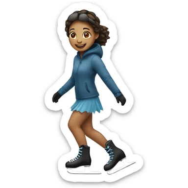 girl iceskating sticker