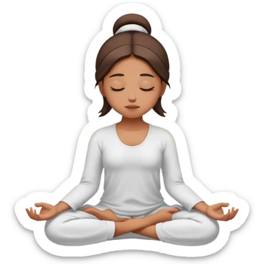 Girl meditating with eyes closed sticker