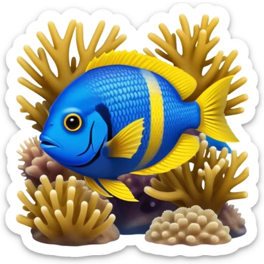 juvenile yellowtail damselfish  sticker