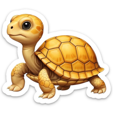 A young very small yellow tortoise sticker