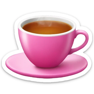 Hot tea with pink cup sticker