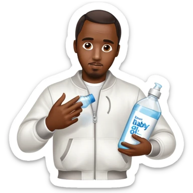 P diddy holding baby oil  sticker