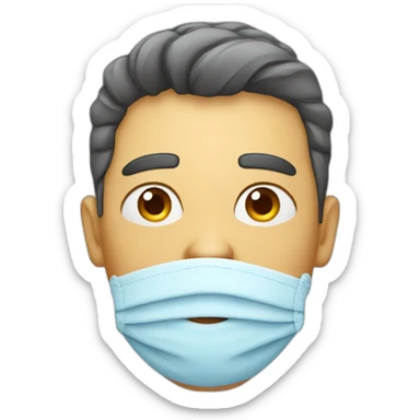 A man with cold sticker