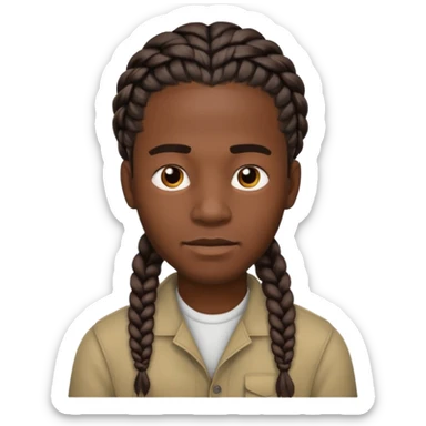 Boneco masculino negro com trança sticker