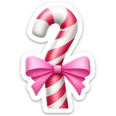 candy cane with a pink bow sticker