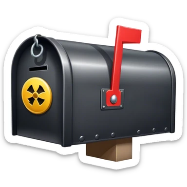 Mailbox with replica bomb inside  sticker