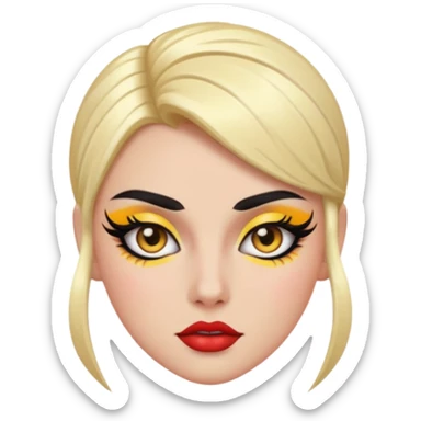 slay emoji with sharp eyeliner, bold expression, diva energy, aesthetic glow


 sticker