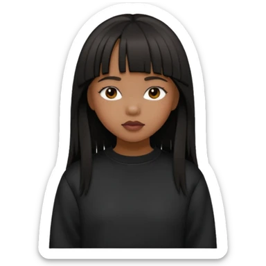 Philippino girl in black fringed sweatshirt sticker