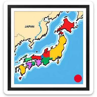 japan county map sticker