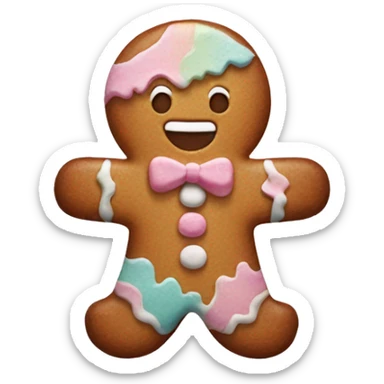 Pastel gingerbread man sticker