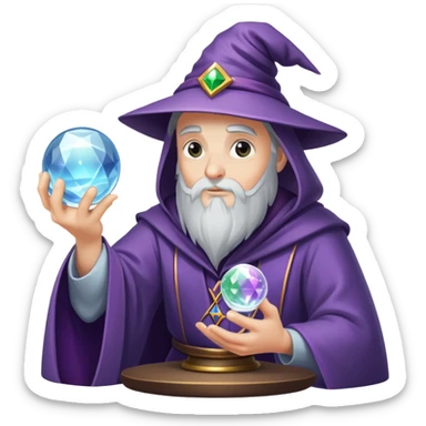 Wizard reading a crystal ball  sticker